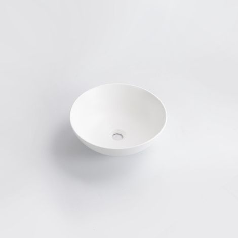 QeramiQ Dely Vasque à poser - 40x40x15cm - ronde - céramique - blanc mat