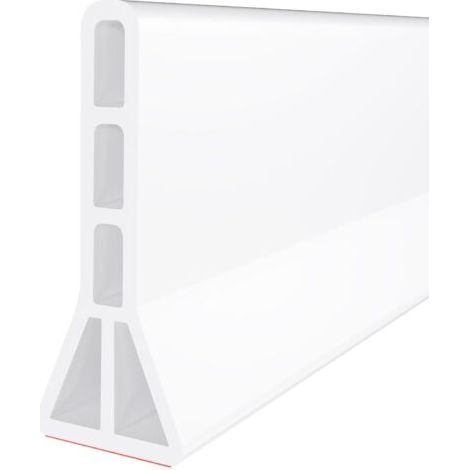 Pare-éclaboussures de seuil de douche de 3 pouces de haut, pare-éclaboussures de douche pliable de 200 cm, convient aux douches sans seuil (blanc). (1/5)