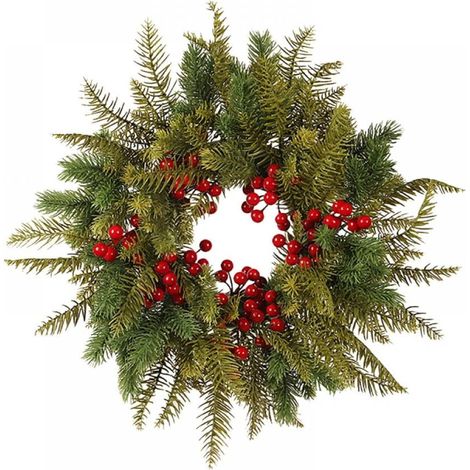 Guirlande De Noël - Couronne Lumineuse 40 Cm Avec Lumières Led Blanc Chaud - Pour Porte Fenêtre Intérieur Extérieur Couvert - 20 Lumières (1/5)