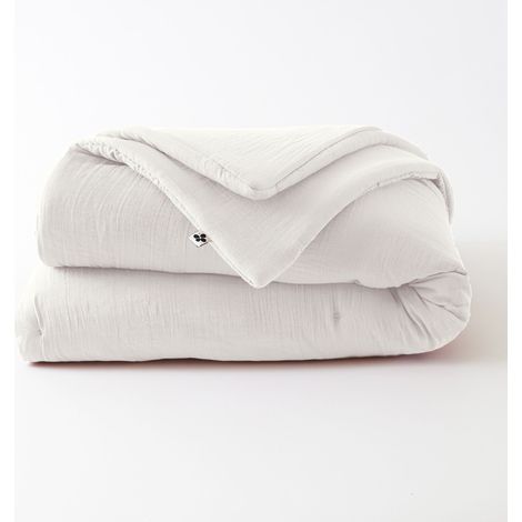 Édredon 180 x 240 cm - Double Gaze de Coton 125 gr/m² - Uni Gaïa Blanc