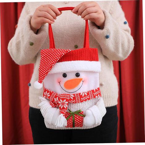 Weihnachtsgeschenktüten, stabiler Stoffkorb mit Tragegriffen und niedlicher 3D-Umrissform für die Weihnachtszeit (1/5)