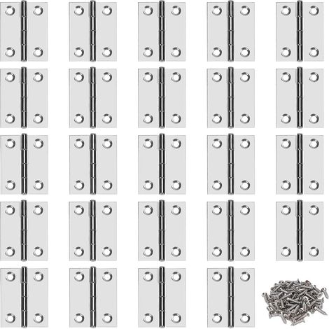 ZOLGINAH Bisagras de Acero Inoxidable Bisagras de Puerta Conectores de Bisagras para Muebles con Tornillos para Muebles Armario Puerta Cajón 36 x 29 mm 24 Piezas (1/5)