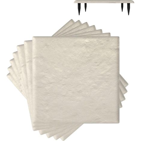 Installation facile - Lot de 8 dalles de jardin 39,5 x 39,5 cm avec piquets, effet pierre antidérapant pour allée extérieure (1/2)