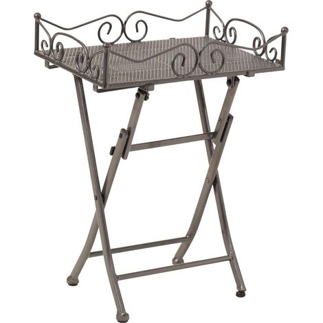 Greemotion Tavolino Pieghevole con Vassoio Amovibile Toulouse, tavolino d’appoggio in Acciaio Rivestito in plastica, ca. 51 x 69 x 36 cm, Grigio Ferro (1/3)