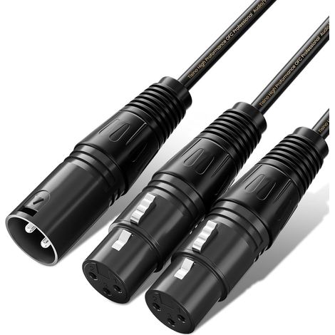 1 Câble répartiteur XLR,Connecteurs nickelés,Cuivre OFC blindé,4,5 m,Pour microphone et console