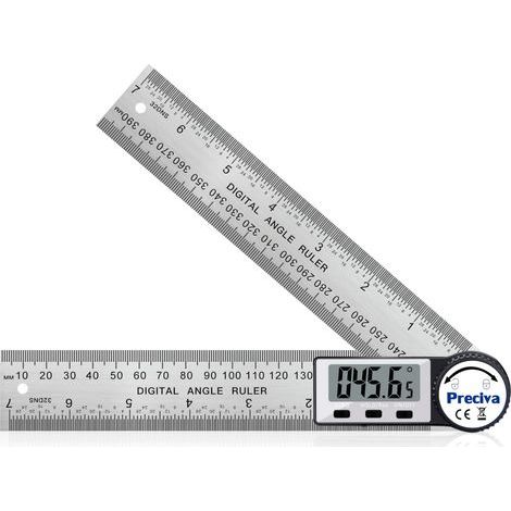 Digital Angle Ruler, Protractor, 400 mm Length and Angle Measurement in Stainless Steel (1/5)
