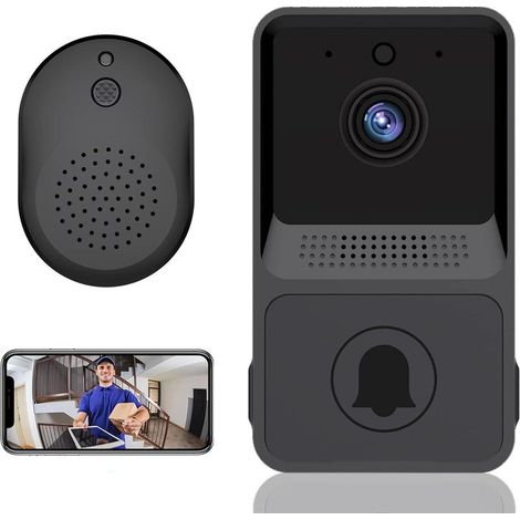 Sonnette vidéo sans fil avec interphone, vision nocturne HD-Online Store (1/5)