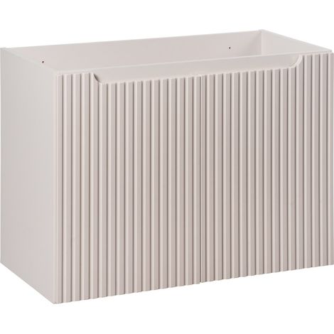 Meuble sous vasque suspendu 2 portes NOVA cachemire 80 cm (1/5)