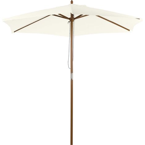 Parasol - Ø 250 cm - Toile Polyester 180 g/m² - Corde D'ouverture - Pour Balcon Terrasse Jardin - 1 Pièce (1/5)