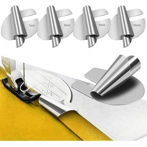 Pied d'ourlet pour machine à coudre – Acier inoxydable 7mm à 10mm – Ourlets nets sans pré-pliage – Accessoire couture professionnel (1/5)