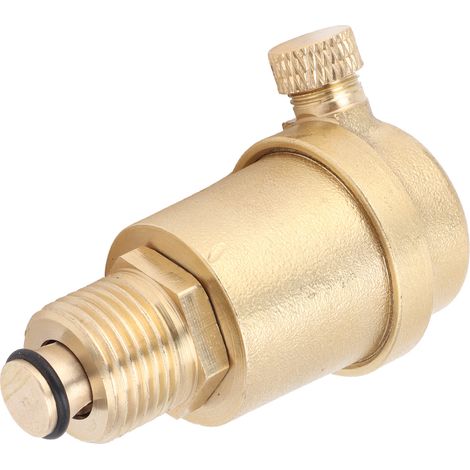 Vanne de purge d'air automatique verticale en cuivre robuste à 4 points de filetage extérieur pour eau courante domestique, chauffage au sol et climatiseur. (1/5)