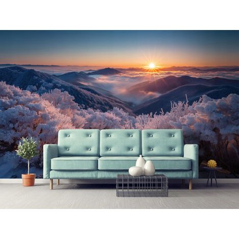 Fototapete Berge Landschaft Natur, für Wohnzimmer und Schlafzimmer, 150 x 105 cm – Komplettset inkl. Kleister & Anleitung (1/5)