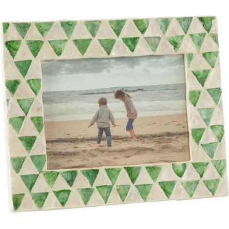 Cadre Photo en Bois Déco "Nuye" 12x17cm Vert (1/2)