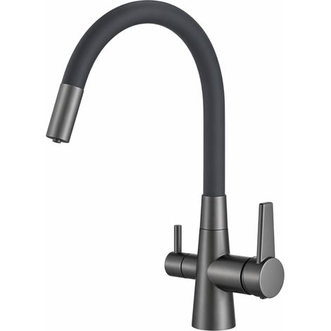 Flexi Rubinetto da cucina Shurity 3 vie Nero/Grigio Antracite