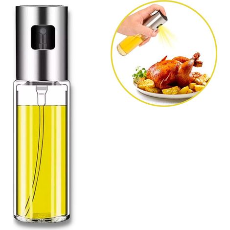Spruzzatore per olio d'oliva - Diffusore e atomizzatore - Vetro e acciaio inox - 100 ml (1/5)