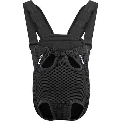 Sac de Transport de Voyage Sac à Dos de Transporteur Ventral Poitrine pour Petit Chien Chiot Chat pour Traveling Hiking Camping etc.M - Noir (1/5)
