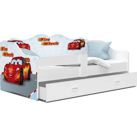 Lit banquette enfant 80 x 160 cm Cars - Matelas Oeko-Tex inclus (1/3)