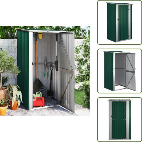Gartenschuppen & Geräteschuppen - Living Geräteschuppen Grün 118,5x97x209,5 cm Verzinkter Stahl