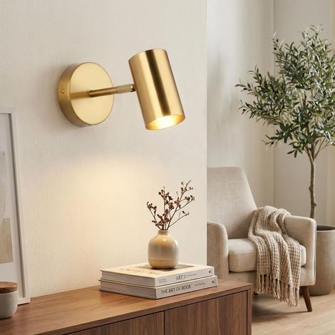 1 Wandleuchte – Innenbeleuchtung – Minimalistisches, verstellbares Design – Lese- und Dekorationsbeleuchtung – Schlafzimmer, Badezimmer – Gold – 25 x 15 cm (1/5)