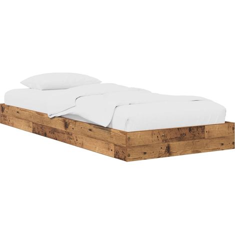 Estructura de cama de suelo Madera envejecida 80 x 200 cm