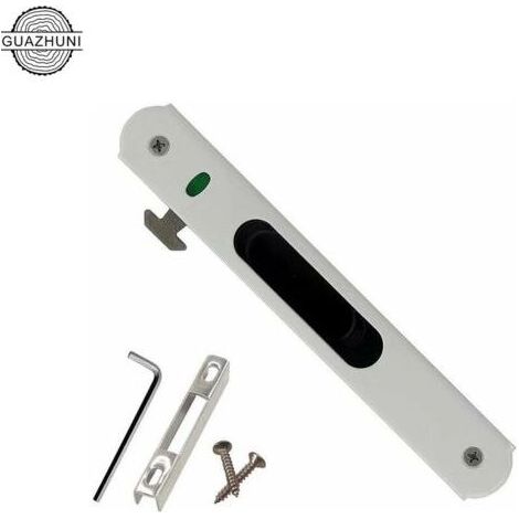 Serrure de porte coulissante - Garnitures de quincaillerie de verrouillage simple de fenêtre de porte coulissante en acier inoxydable de ménage (1/5)