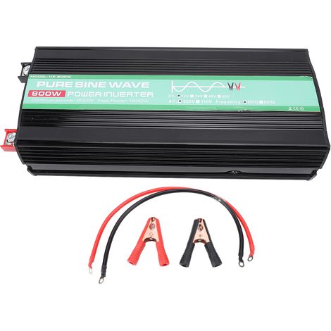Ortviai Onduleur Pur Sinusoïdal 800 W 12 V pour Voiture et Solaire avec Écran LCD, Prise Universelle et Double USB