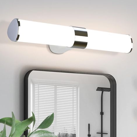 GBLY Lampada a specchio a LED, lampada per guardaroba, applique per bagno, luce bianca neutra 4000 Kelvin, 8W, impermeabile IP44, larghezza 400mm (1/5)
