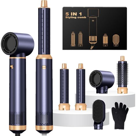 Airbrush 5 in 1 Hair Dryer 5 in 1, 5 in 1 Blower Brush with Curling Hair Dryer, Blowing Brush, Thermal Brush, Air Styler 5 in 1 for Drying, Curling, Smoothing (1/5)