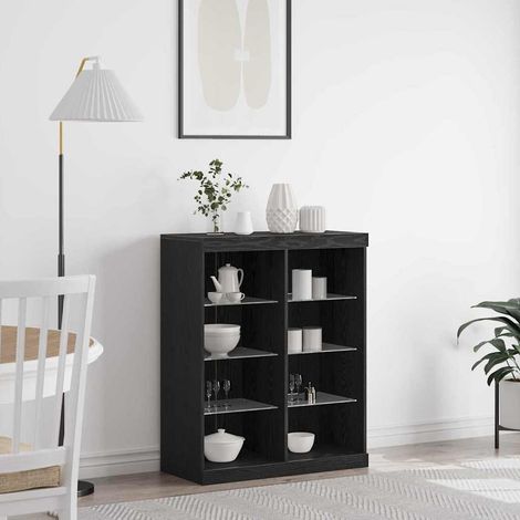 LED-Sideboard Schwarz Eichen-Optik 41 x 37 x 100 cm