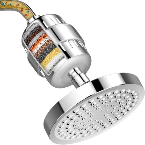 Soffione doccia e filtro doccia a 15 stadi - Potente soffione doccia con cartuccia filtrante - addolcisce l'acqua dura e rimuove cloro e sostanze nocive (1/3)