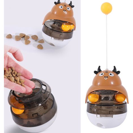 Jouet interactif pour chat - Distributeur de friandises en PP, facile à nettoyer, design moderne, idéal pour stimuler l'instinct de chasse et occuper votre félin (1/4)