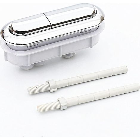 bouton de chasse d’eau, Toilet Water Tank, 9X2, 9cm, ABS, Silver (1/2)