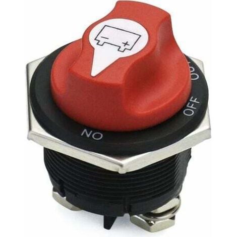 Interruttore di disconnessione batteria, isolatore batteria rimovibile, interruttore batteria on-off-out 12V-32V DC 200A per moto, barche, caravan, veicoli automobilistici (200 A) (1/5)