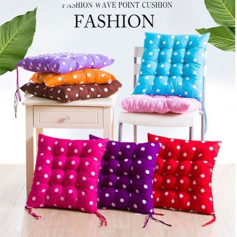 Lot de 6 Coussins d'assise de Chaise de Jardin/Coussin de Siège de Jardin en Polyester pour Intérieur et Extérieur, 40x40x5cm,Rose (1/4)
