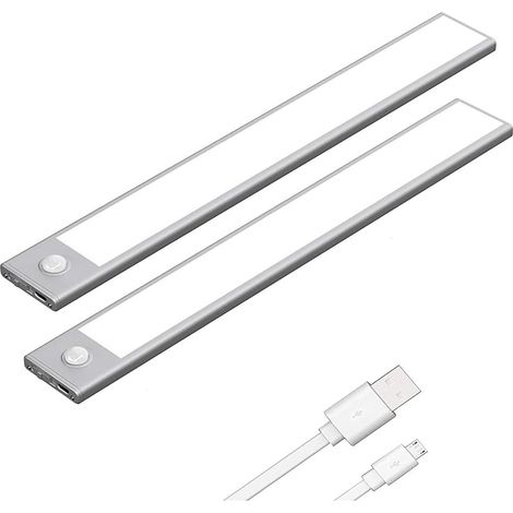 LumièRe D'Armoire à DéTecteur de Mouvement LED, éClairage sous Le Comptoir, Veilleuses Cuisine Rechargeables USB sans, 40X4Cm - (1/5)