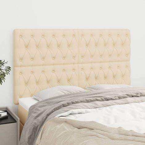 Tête de lit Crème 160x7x118/128 cm Tissu (1/5)