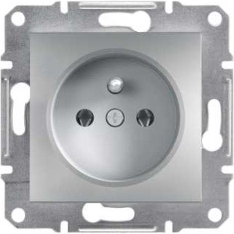 Enchufe 2P+PE sin marco, aluminio EPH2800161
