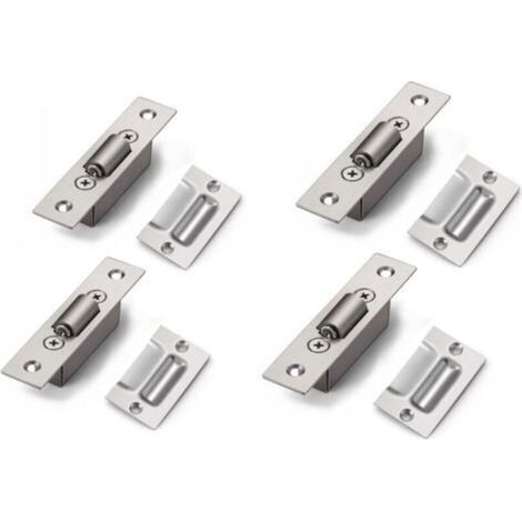 Loquet à rouleau encastrable pour portes, en acier inoxydable, loquet à rouleau de 20 mm pour placards et meubles de cuisine, de salle de bain et de chambre à coucher, lot de 4. (1/4)