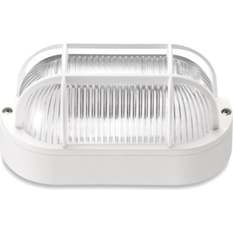 Plafoniera Esterno Contemporanea Quinn Pc Bianco Griglia 1 Luce E27 Ip44 (1/2)