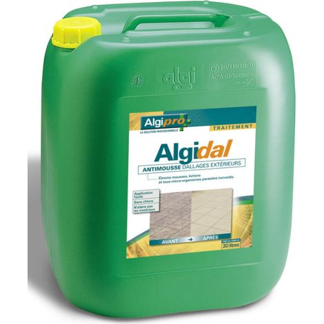 Traitement curatif et préventif pour dallages et sols extérieurs – 30 litres – Protection contre humidité et salissures – Application facile – Algipro