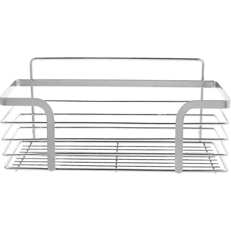 1 étagère de rangement sans perçage avec autocollants non marquants pour salle de bain (argenté)-25x11cm-Silver (1/4)