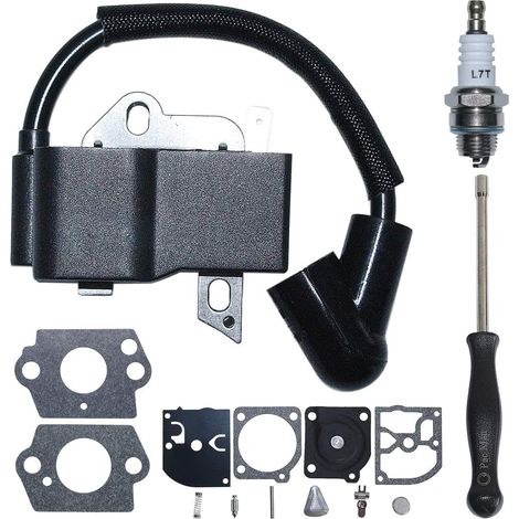 300953003 Bobine d'allumage, bougie pour tronçonneuse Homelite UT10514 UT10516 avec kit d'outils de réparation du carburateur (1/5)