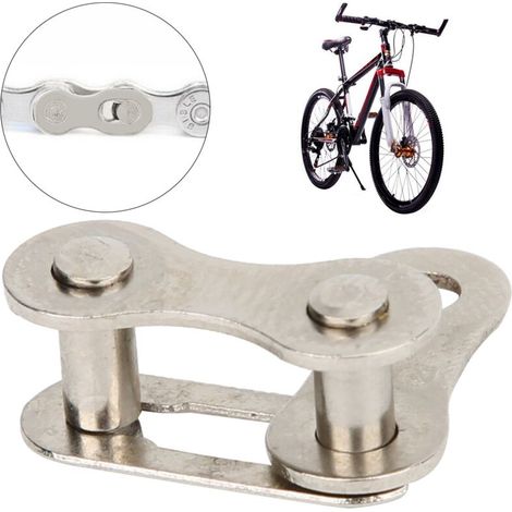 50 maglie rapide per catena di bicicletta a velocità singola, realizzate in acciaio 410 temprato, con finitura argentata tramite galvanizzazione CNC e chiusura a strappo. (1/4)