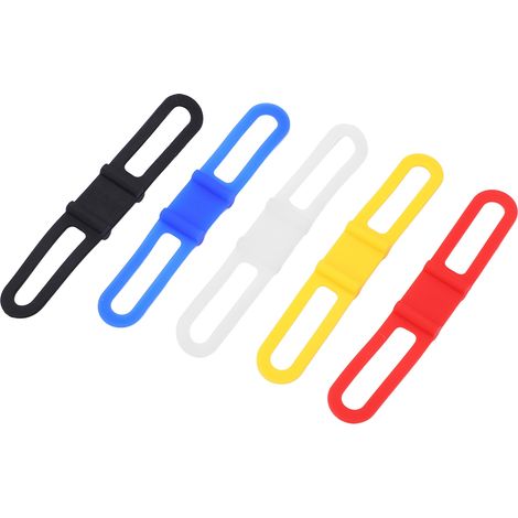 DUUTI Lot de 5 Bandes en Silicone pour Vélo, Fixation Universelle pour Éclairage et Équipement VTT (1/5)