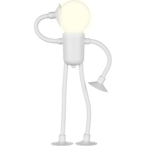 Veilleuse À Ventouse - Lampe Bonhomme Ampoule Mignonne - Veilleuse De Sport Drôle De Forme Variable Torsion Extensible Convient pour Chambres, Dortoirs, Bureaux Et Salles De Bains (1/5)
