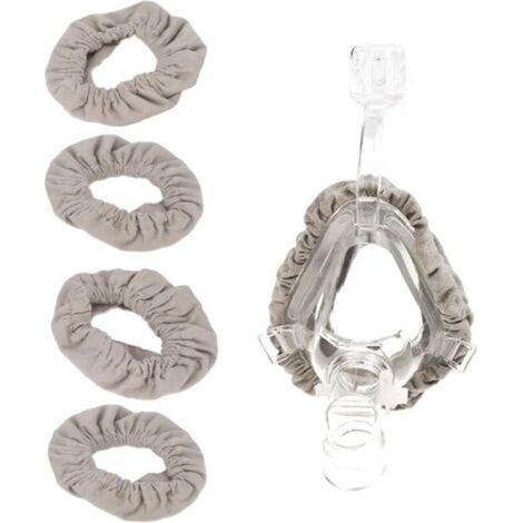 4 Pièces Doublures De Masque Cpap, Protège-Nez Universel Réutilisable, Couvre-Masque Cpap Hospitalier Professionnel En Coton Mélangé Housses De Coussin De Masque Cpap Lavable Pour L\\'hôpital（Gris） (1/5)