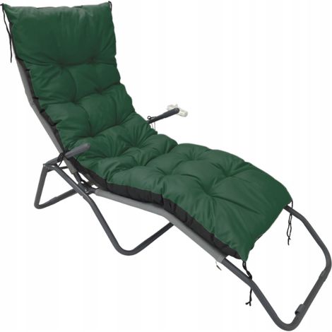 Cuscino da giardino 180x50 cm per sdraio, altalena, panca, impermeabile, verde