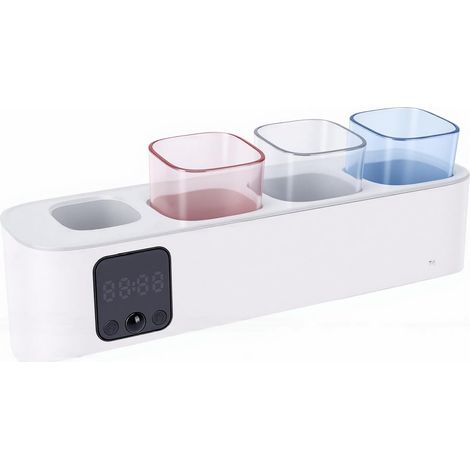 Electric Toothbrush Cleaning Stand, UVC Rechargeable with LED Display, Wall Mounted, Automatic Cleaning, 3 Modes, 5 Slots and Night Light (1/5)