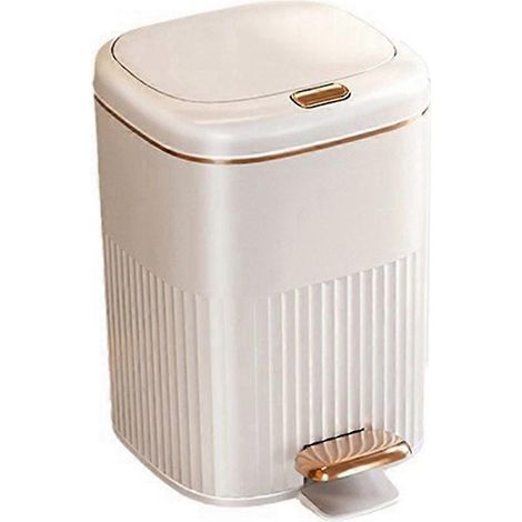 Poubelle à pédale de luxe de 10 litres, compatible avec la salle de bain, grande poubelle de recyclage de cuisine étanche avec couvercle. (1/5)