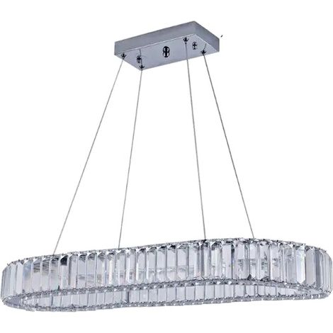 Lámpara colgante, diseño moderno de cristal, uso versátil en interiores, 70 cm de largo x 25 cm de ancho x 7,6 cm de alto, regulable con mando a distancia. (1/2)